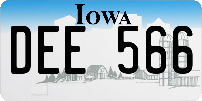 IA license plate DEE566