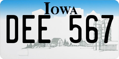 IA license plate DEE567
