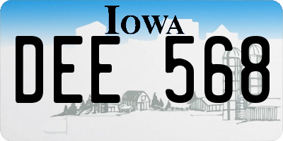 IA license plate DEE568