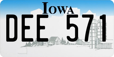 IA license plate DEE571