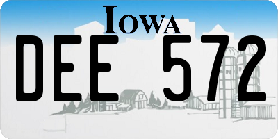 IA license plate DEE572