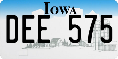 IA license plate DEE575