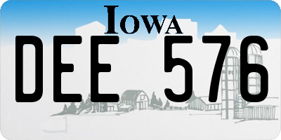 IA license plate DEE576