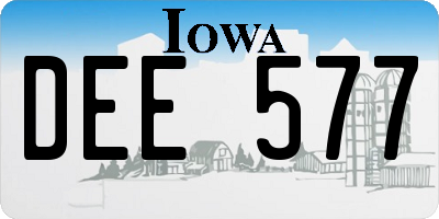 IA license plate DEE577