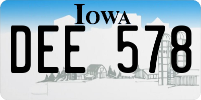 IA license plate DEE578