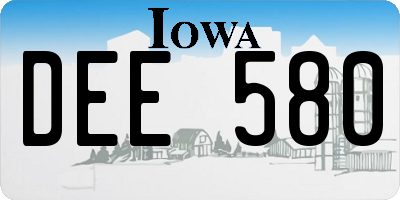 IA license plate DEE580
