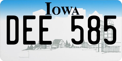 IA license plate DEE585