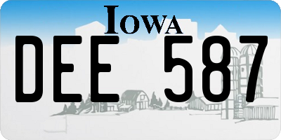 IA license plate DEE587