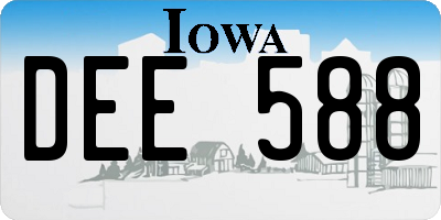 IA license plate DEE588