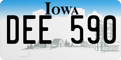 IA license plate DEE590