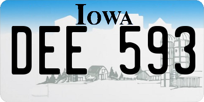 IA license plate DEE593