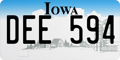 IA license plate DEE594