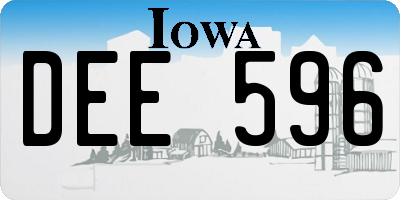 IA license plate DEE596