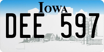 IA license plate DEE597