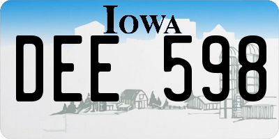 IA license plate DEE598