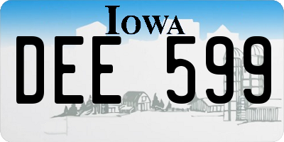 IA license plate DEE599