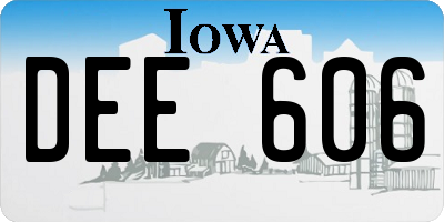 IA license plate DEE606