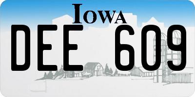 IA license plate DEE609