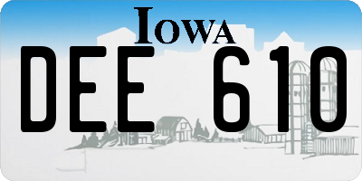 IA license plate DEE610