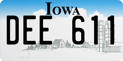 IA license plate DEE611