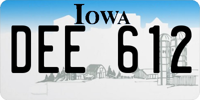 IA license plate DEE612