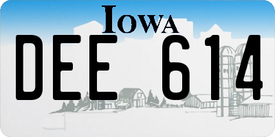 IA license plate DEE614