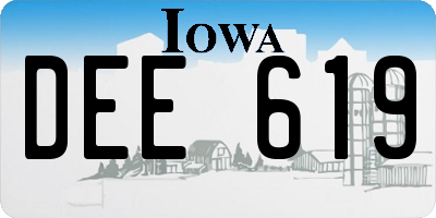 IA license plate DEE619