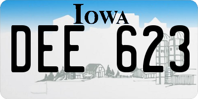 IA license plate DEE623