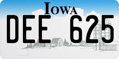 IA license plate DEE625