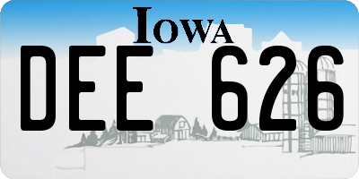 IA license plate DEE626