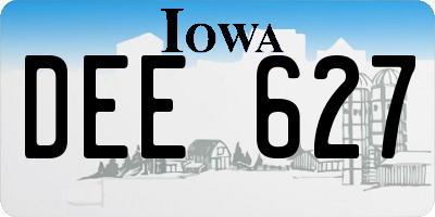 IA license plate DEE627
