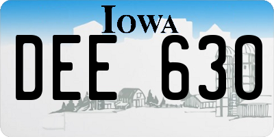 IA license plate DEE630
