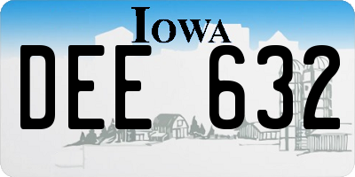 IA license plate DEE632
