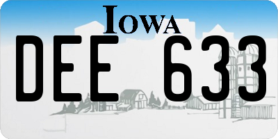IA license plate DEE633