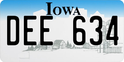 IA license plate DEE634