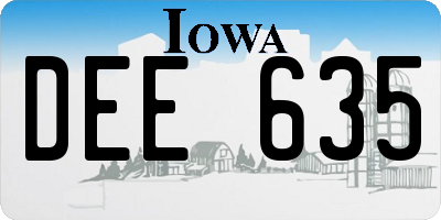 IA license plate DEE635