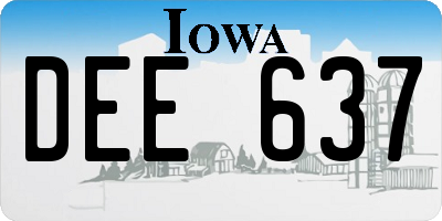 IA license plate DEE637