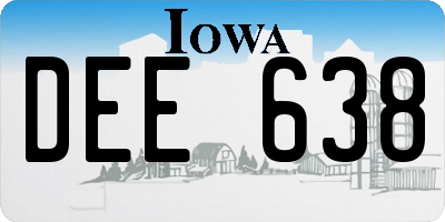 IA license plate DEE638