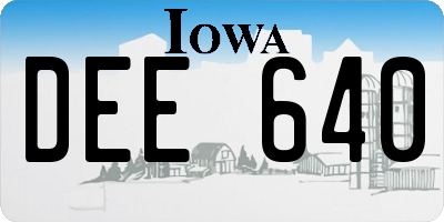 IA license plate DEE640