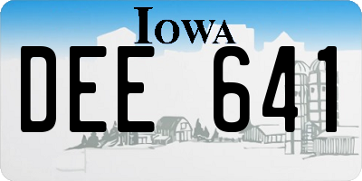 IA license plate DEE641