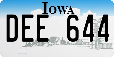 IA license plate DEE644