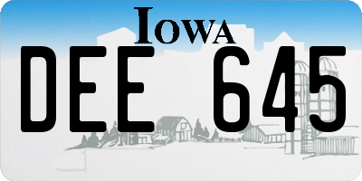 IA license plate DEE645