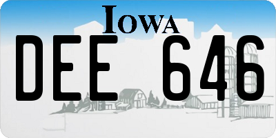 IA license plate DEE646