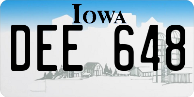 IA license plate DEE648