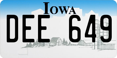 IA license plate DEE649