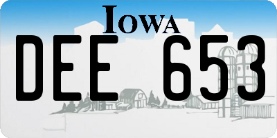 IA license plate DEE653
