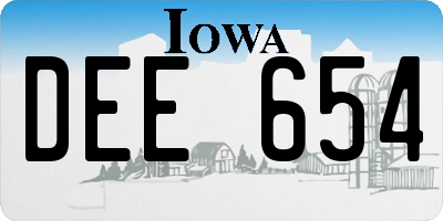 IA license plate DEE654