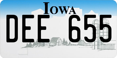 IA license plate DEE655