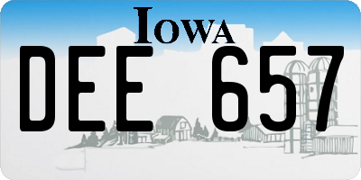 IA license plate DEE657