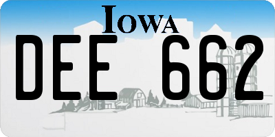 IA license plate DEE662